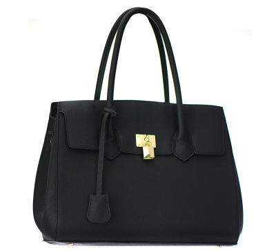 Vegan Leather Handbag T1590 37610 Black